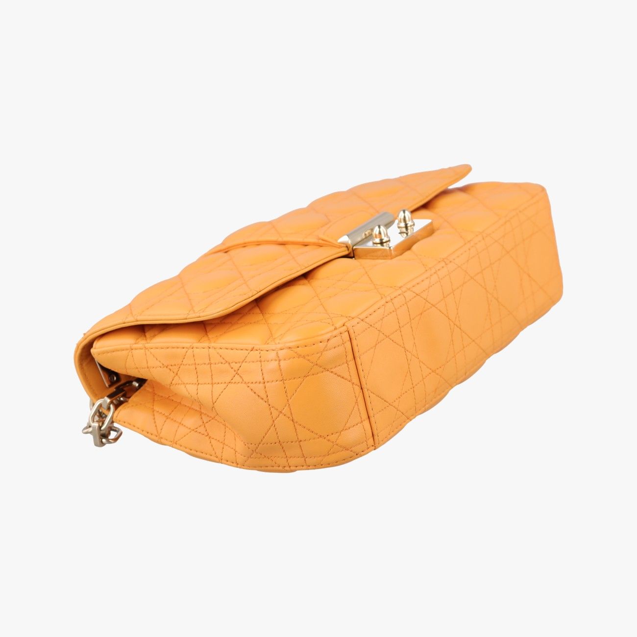 Dior Dio Cannage Yellow Lambskin Messenger Bag — view 5