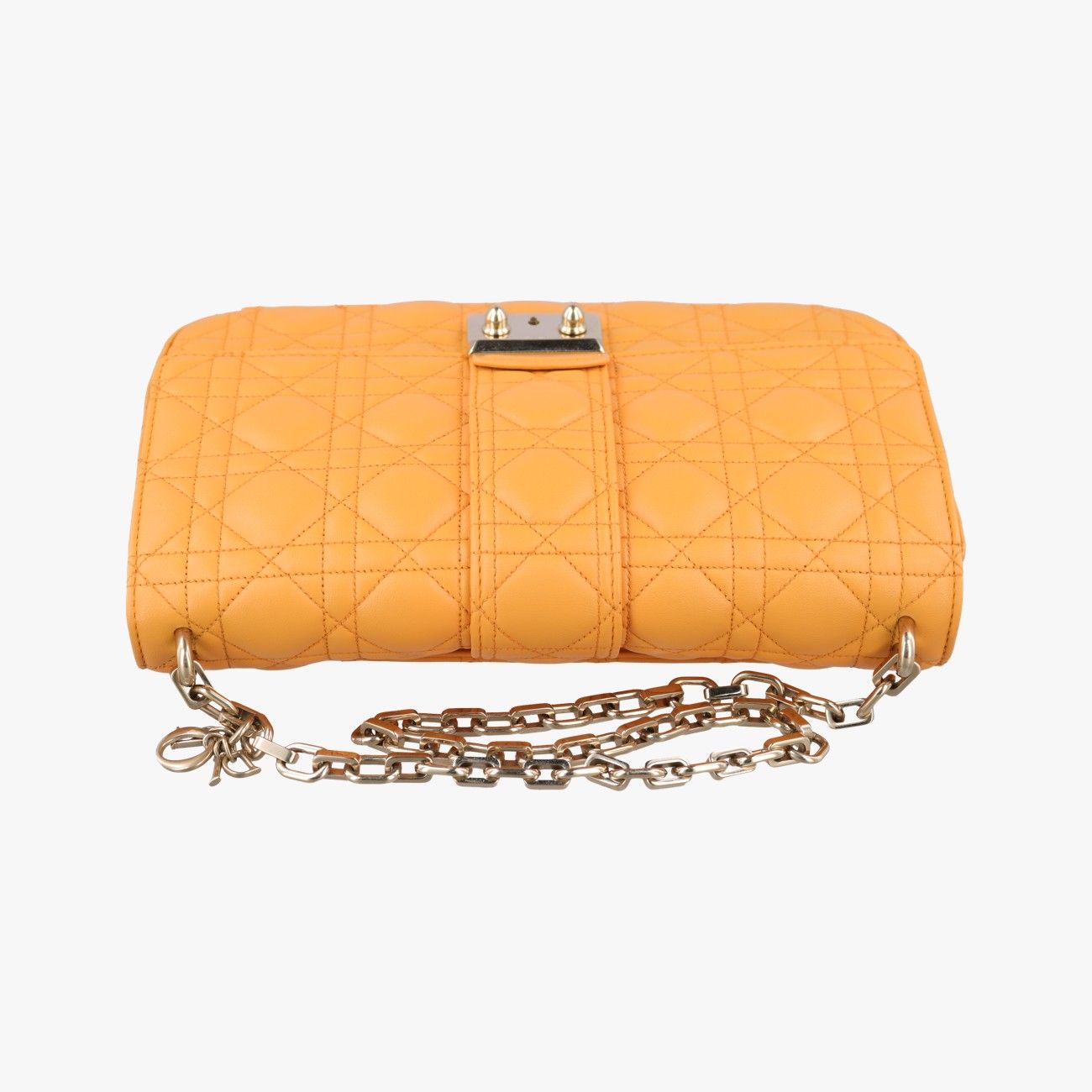 Dior Dio Cannage Yellow Lambskin Messenger Bag — view 8