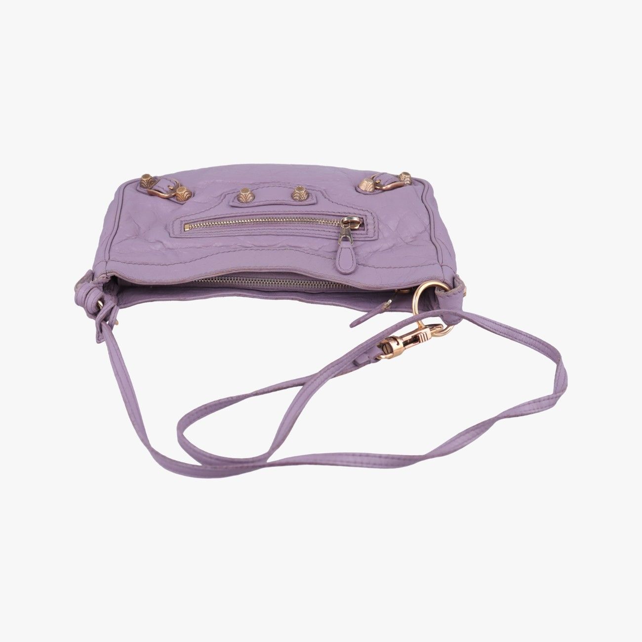 Balenciaga Purple Lambskin .5425 Messenger Bag — view 8