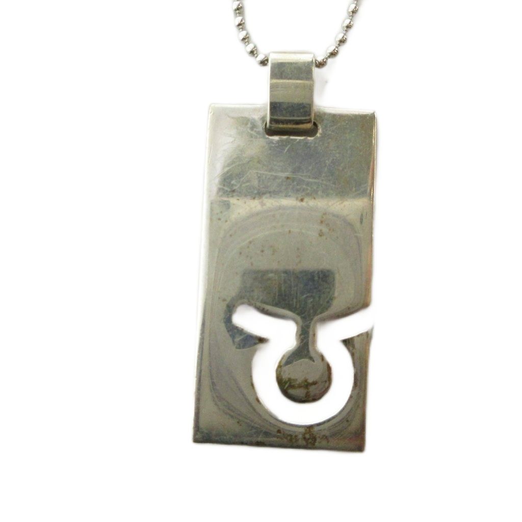 Gucci Necklace Logo Plate tag Silver