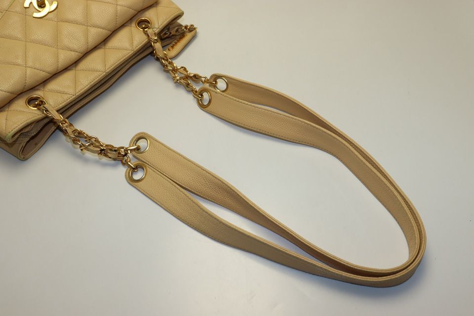 Chanel Stand Quilted Caviar Leather GD Che Handbag — view 6