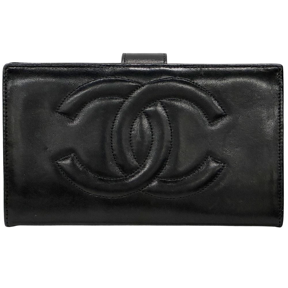 Chanel Wallet CC Logo Lambskin Black Gold