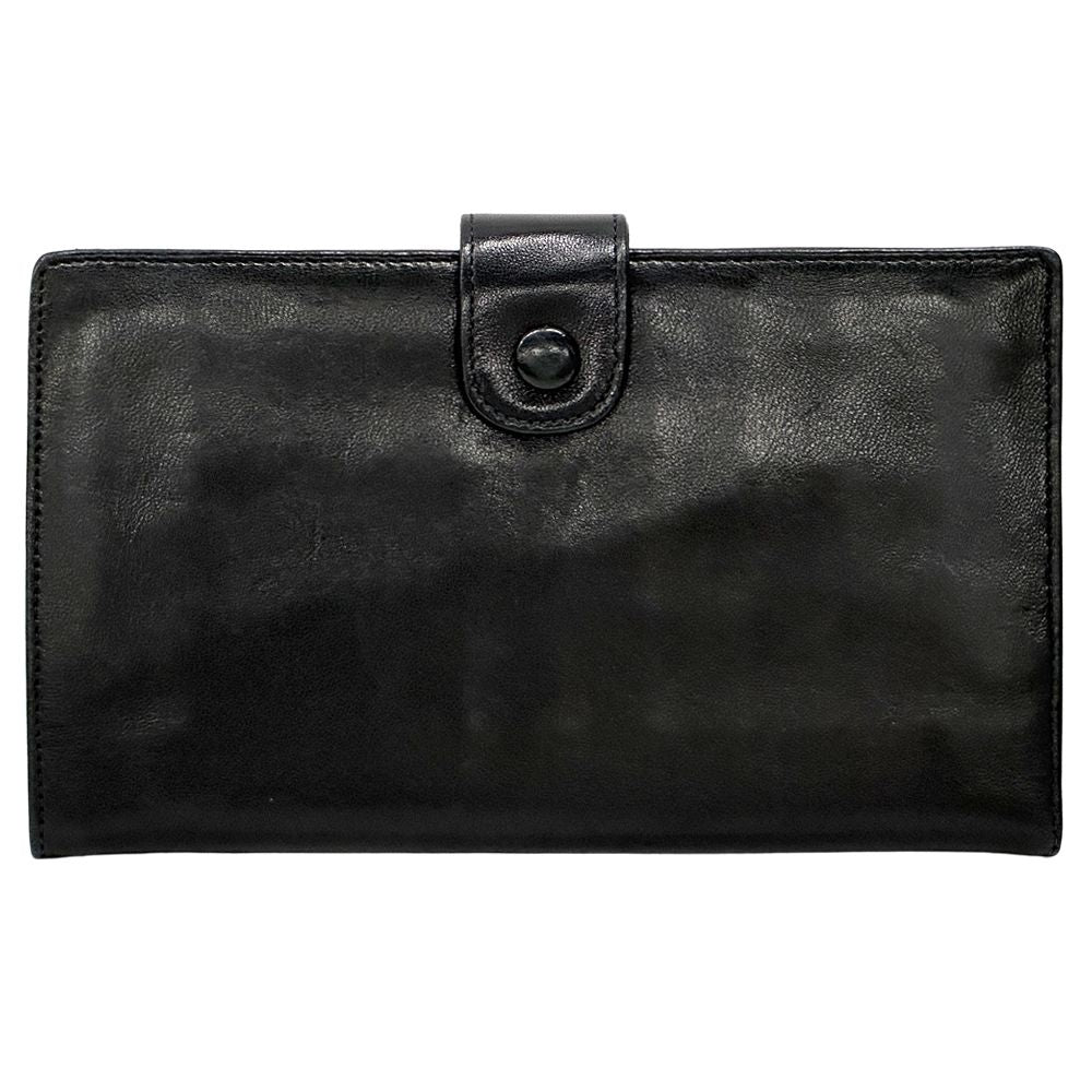 Chanel Wallet CC Logo Lambskin Black Gold — view 2
