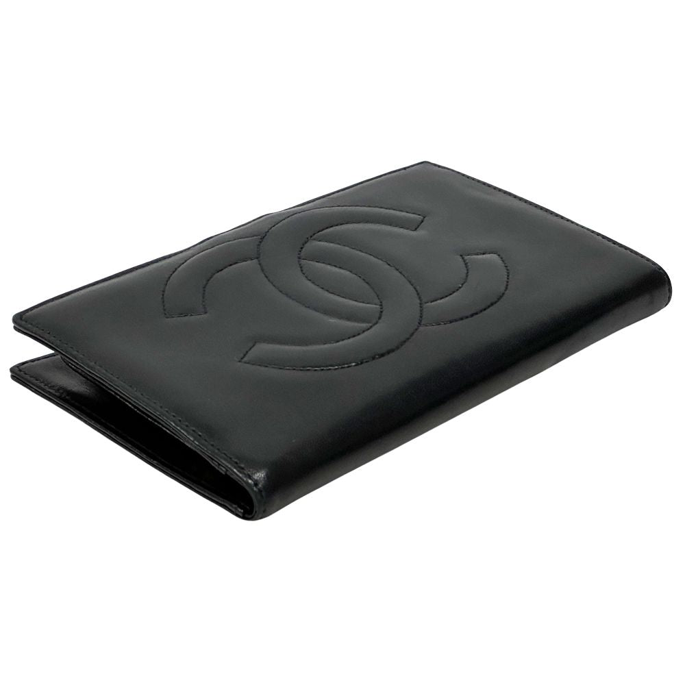 Chanel Wallet CC Logo Lambskin Black Gold — view 3