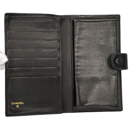 Chanel Wallet CC Logo Lambskin Black Gold — view 4