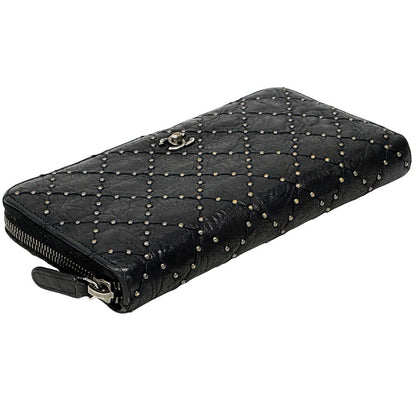 Chanel Wallet Quilted Leather Black Silver — view 3