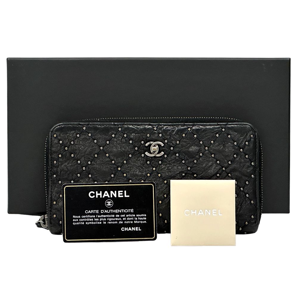 Chanel Wallet Quilted Leather Black Silver — view 9