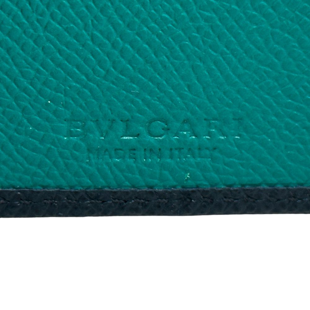 Bvlgari Wallet Leather Navy Green — view 6