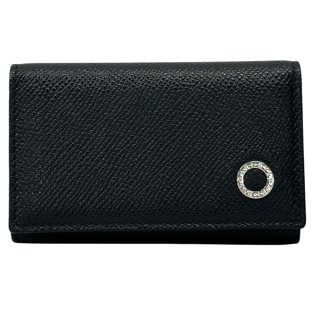 Bvlgari Key Case Leather Black 6 Compact Key Holder