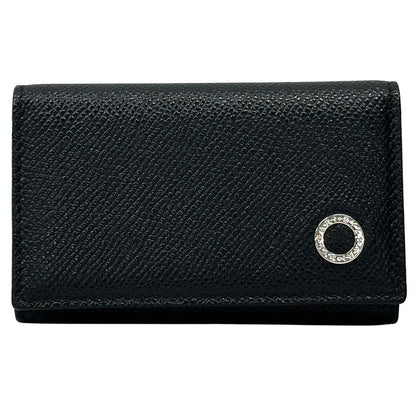 Bvlgari Key Case Leather Black 6 Compact Key Holder