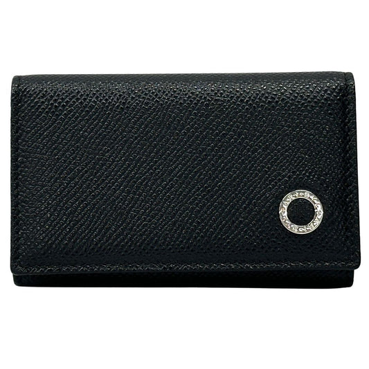 Bvlgari Key Case Leather Black 6 Compact Key Holder