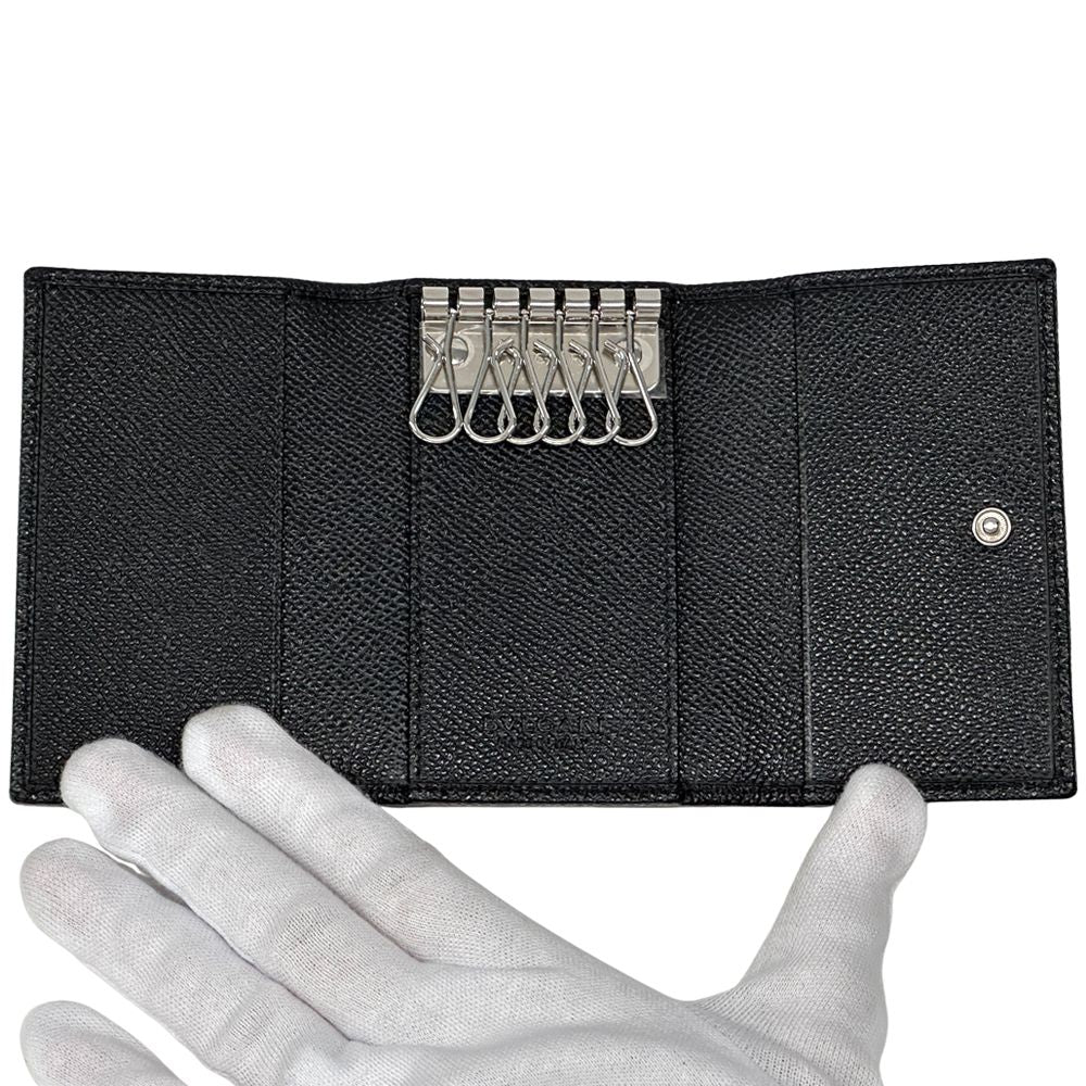 Bvlgari Key Case Leather Black 6 Compact Key Holder — view 4