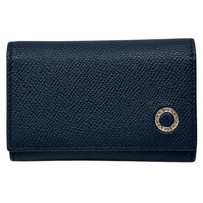 Bvlgari Key Case Leather Navy 6 Compact Key Holder