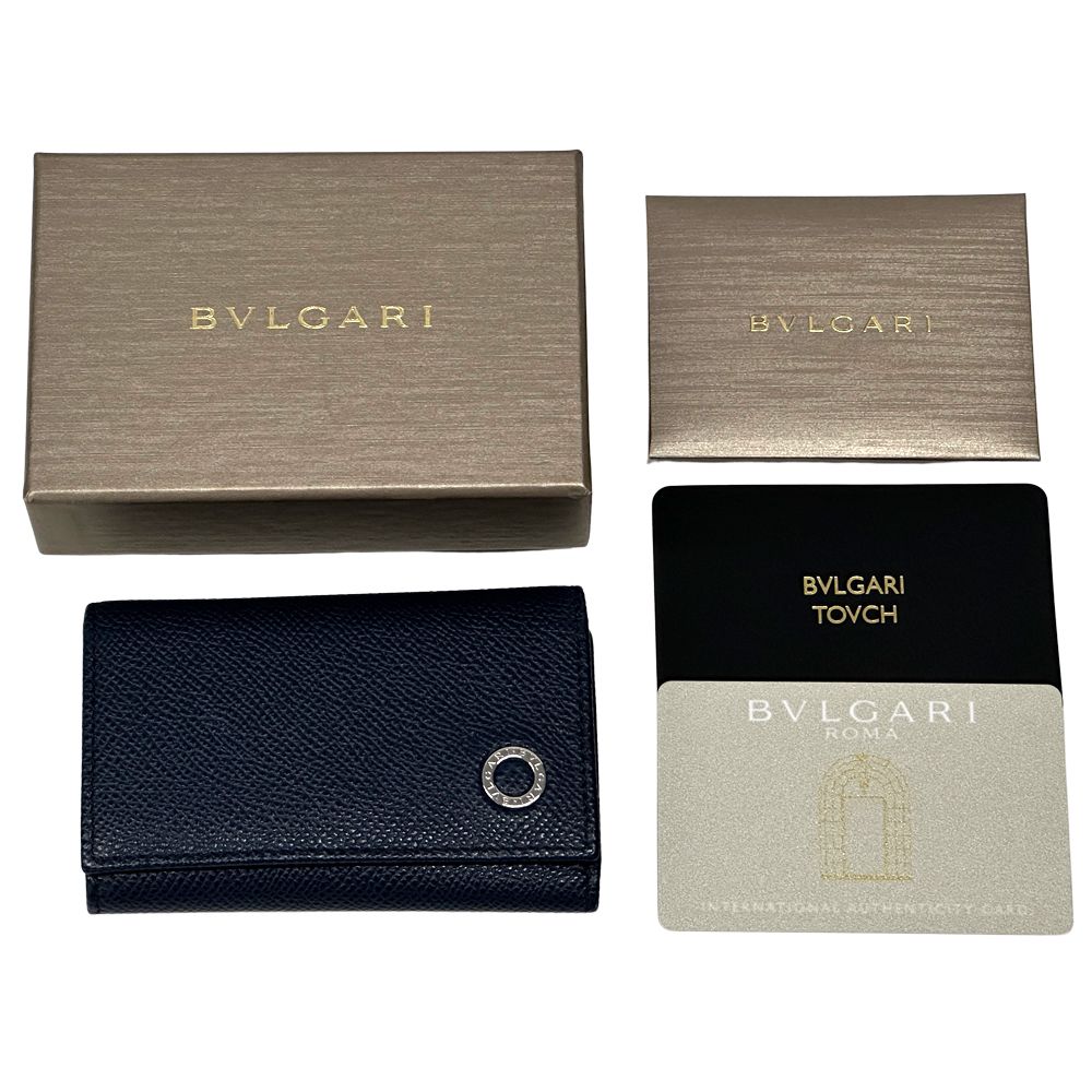Bvlgari Key Case Leather Navy 6 Compact Key Holder — view 7