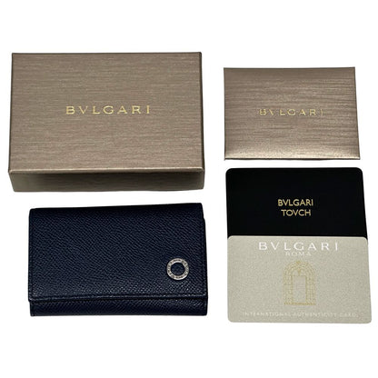 Bvlgari Key Case Leather Navy 6 Compact Key Holder — view 7