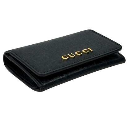 Gucci Card Case Leather Black Gold — view 3