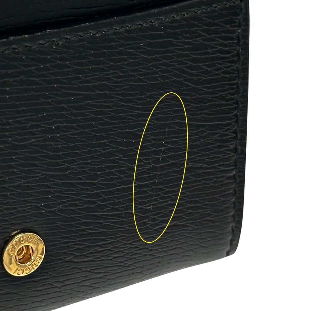 Gucci Card Case Leather Black Gold — view 8
