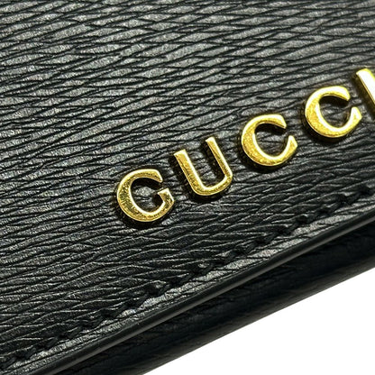 Gucci Card Case Leather Black Gold — view 7