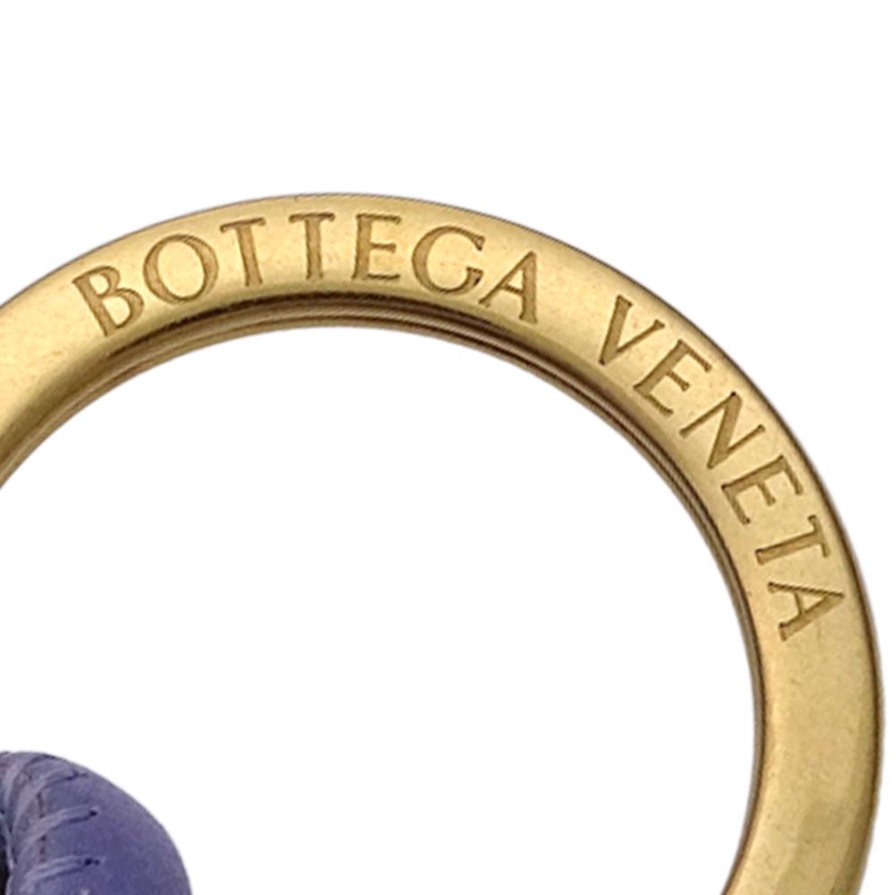 Bottega Veneta Key Holder Leather Purple Gold — view 4