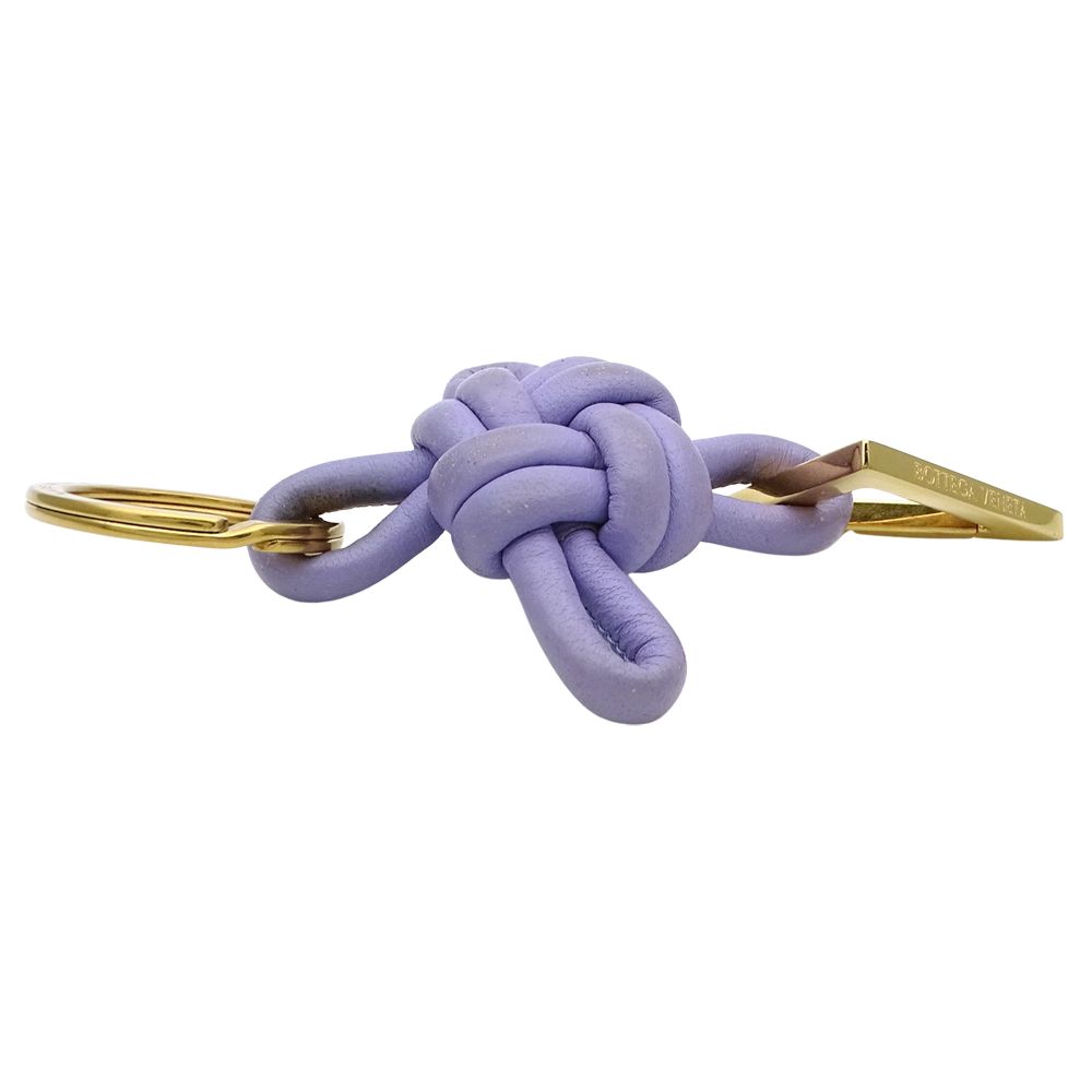 Bottega Veneta Key Holder Leather Purple Gold — view 3