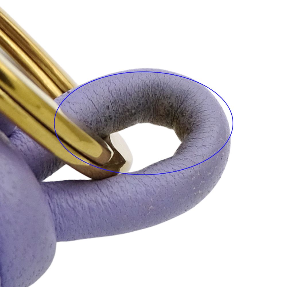 Bottega Veneta Key Holder Leather Purple Gold — view 8