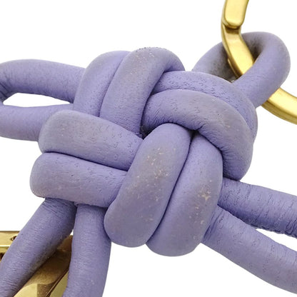 Bottega Veneta Key Holder Leather Purple Gold — view 7