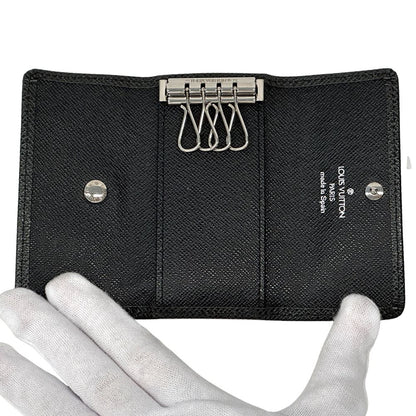 Louis Vuitton Key Case Taiga Multicles 4 Noir Black Key Holder — view 4