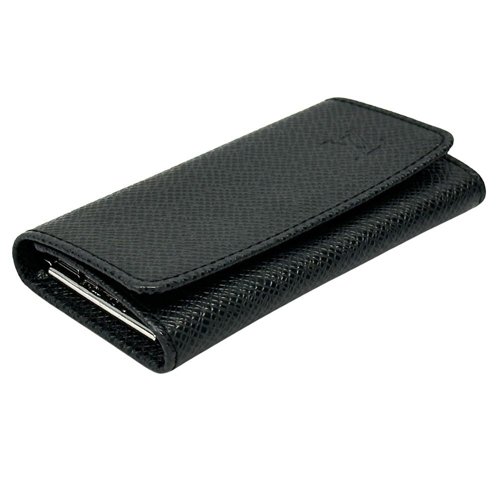 Louis Vuitton Key Case Taiga Multicles 4 Noir Black Key Holder — view 3