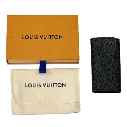 Louis Vuitton Key Case Taiga Multicles 4 Noir Black Key Holder — view 6