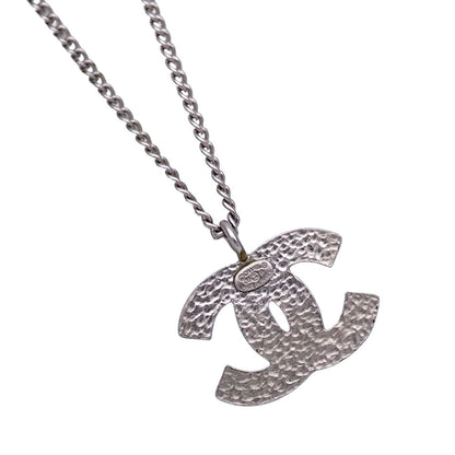 Chanel Necklace CC Logo Metal Black Silver — view 4