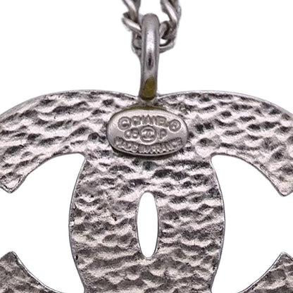 Chanel Necklace CC Logo Metal Black Silver — view 6