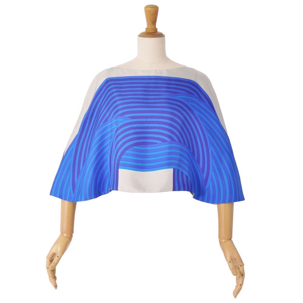 Hermes Shirt Blouse Poncho Silk Allover Top — view 3