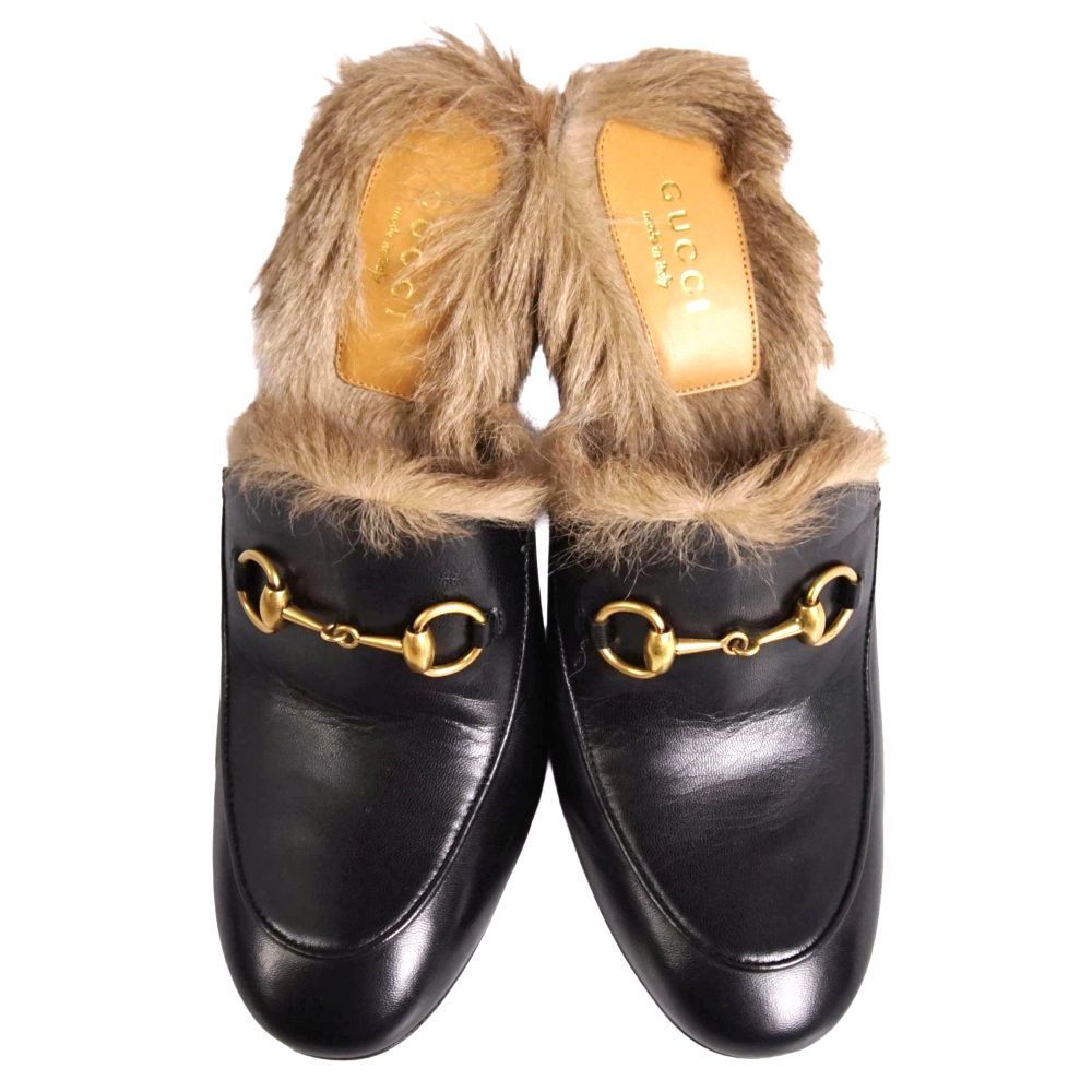 Gucci Sandals Prince Town Horsebit Fur Leather — view 4