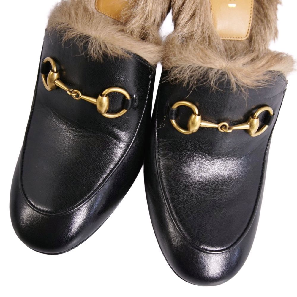 Gucci Sandals Prince Town Horsebit Fur Leather — view 3
