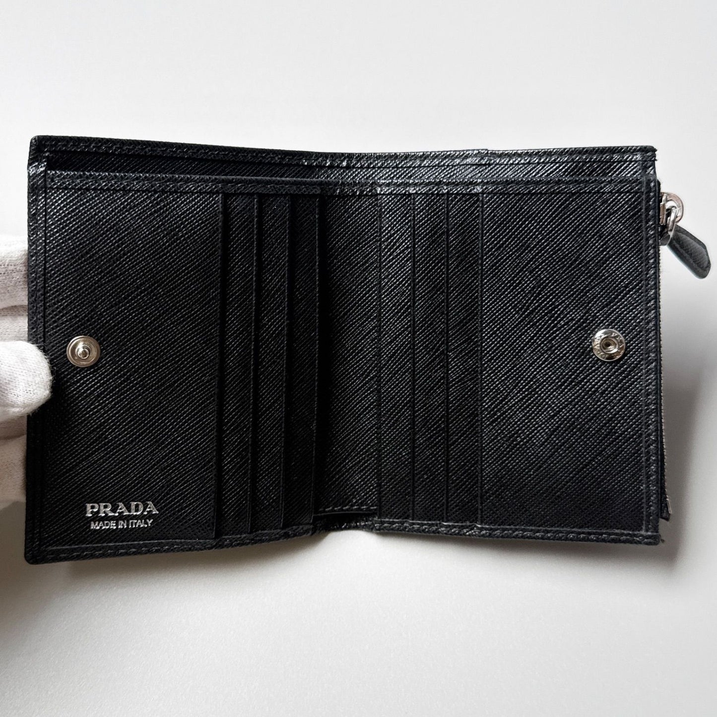 Prada Saffiano Trianglelogo Wallet Black — view 3