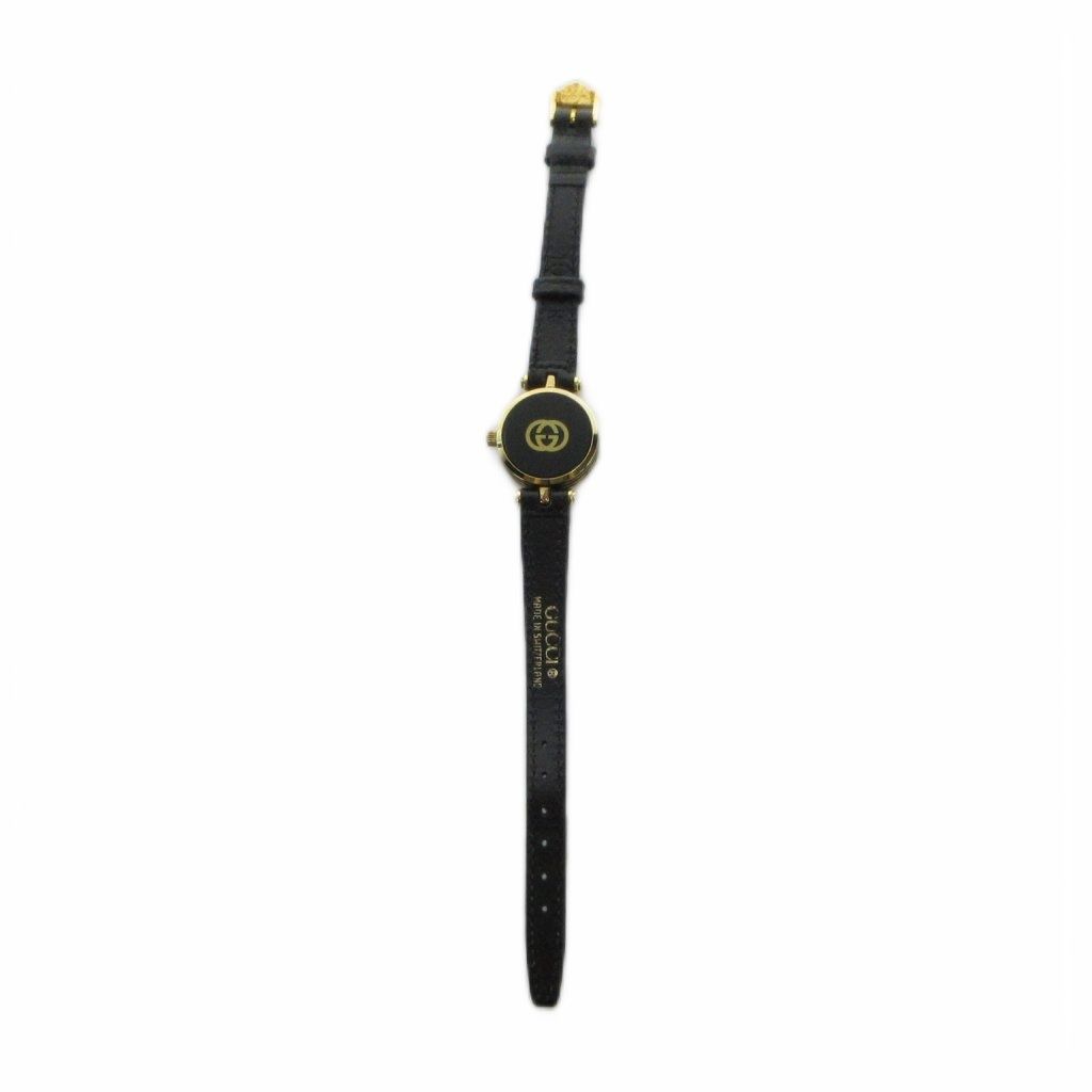 Gucci Watch B-man Black Leather leto Gold — view 4