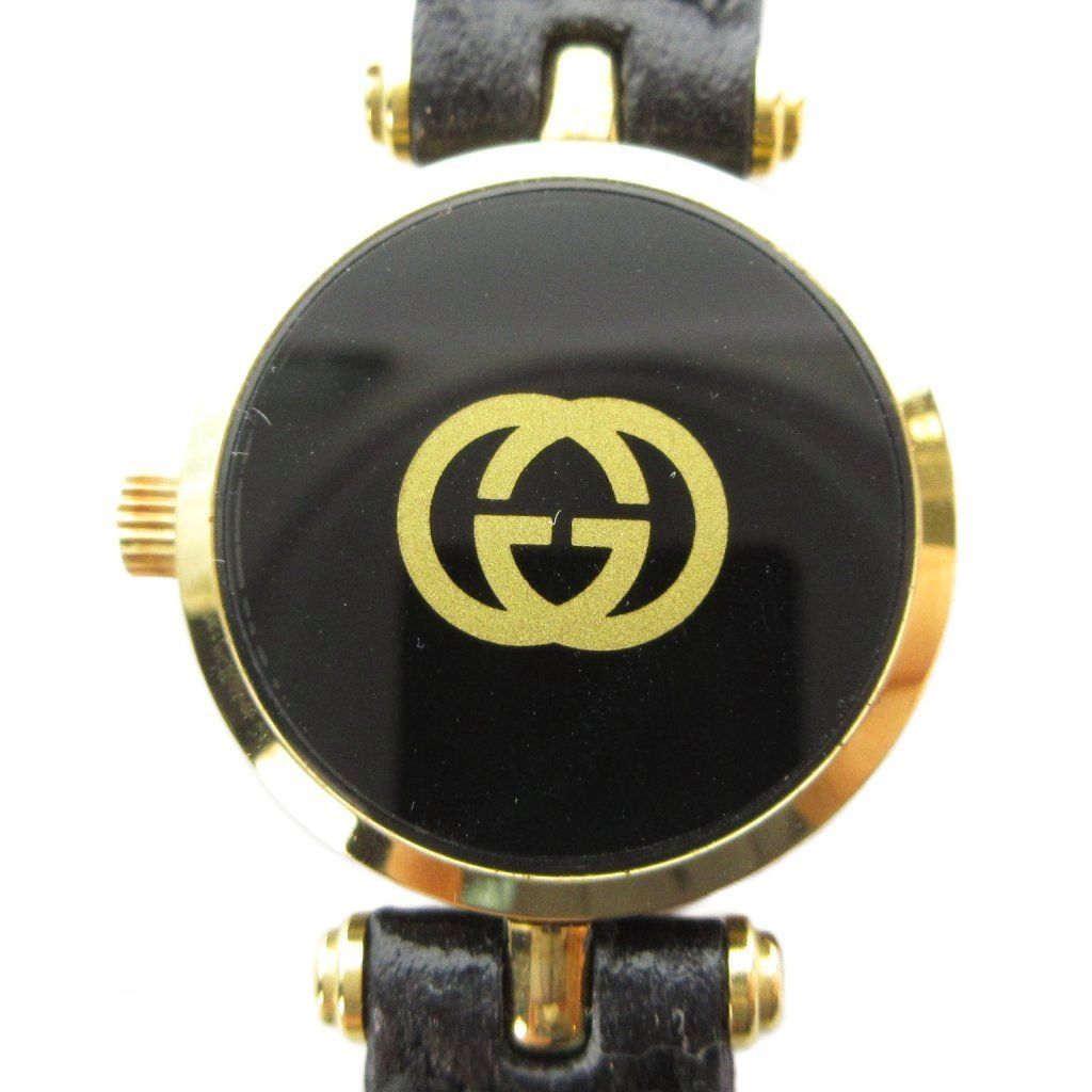 Gucci Watch B-man Black Leather leto Gold — view 2