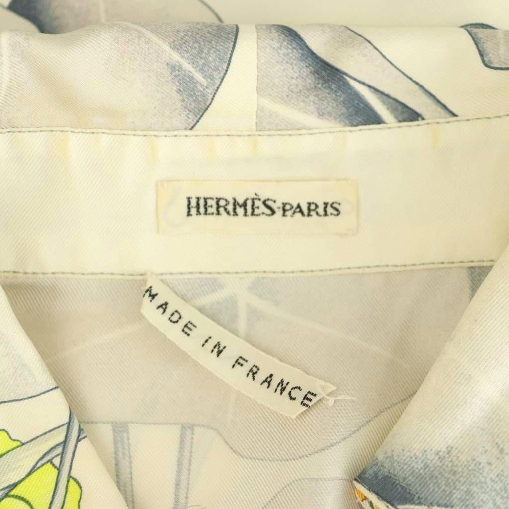 Hermes Maleji Era of Silk 36 Offwhite Gray T-Shirt — view 5