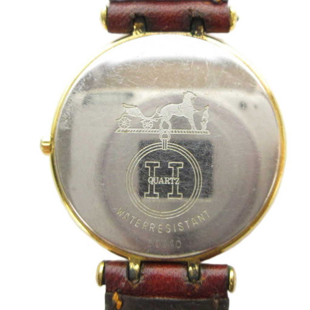 Hermes Watch Carre Leather leto Gold — view 2