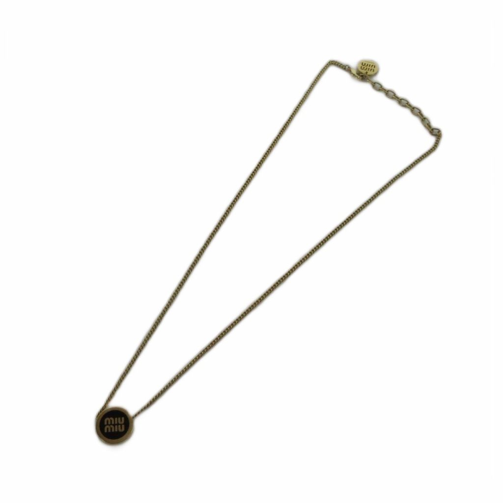 Miu Miu Necklace Pendant Logo Gold — view 3