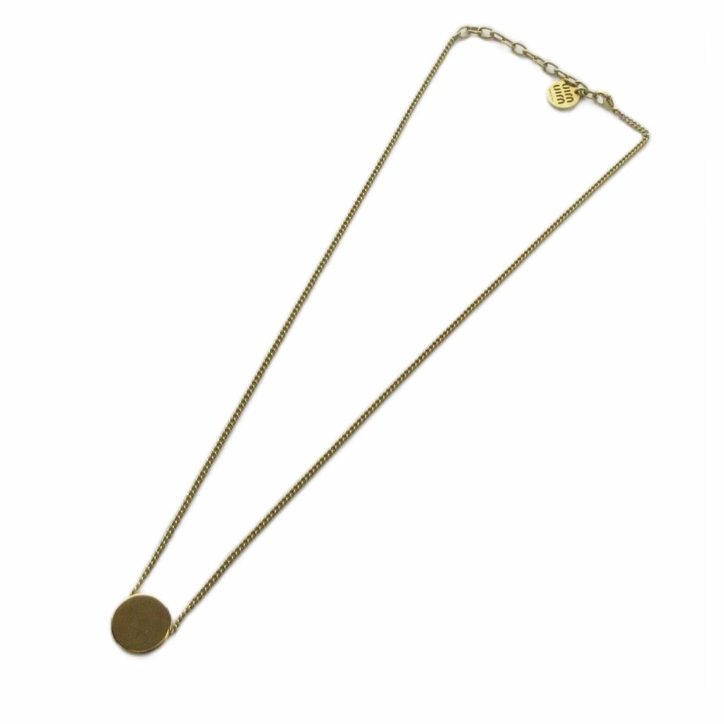 Miu Miu Necklace Pendant Logo Gold — view 4