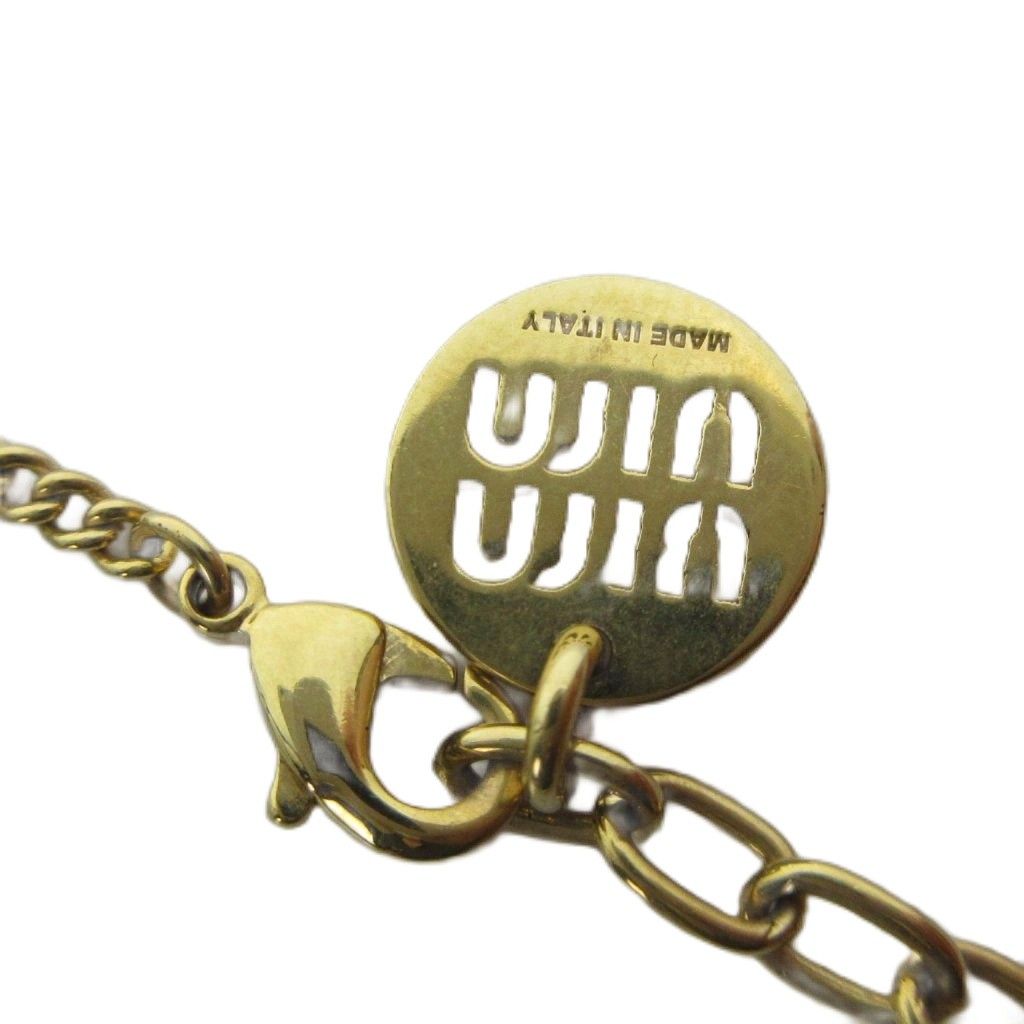 Miu Miu Necklace Pendant Logo Gold — view 5