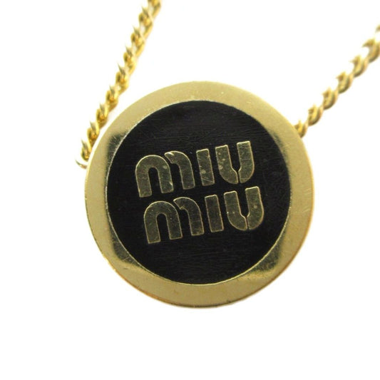 Miu Miu Necklace Pendant Logo Gold