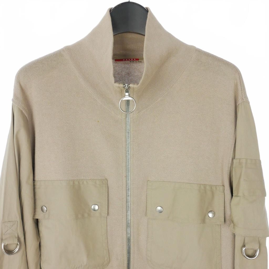 Prada Sport Knit Cotton Multi Pocket 50 Beige Sweater — view 2