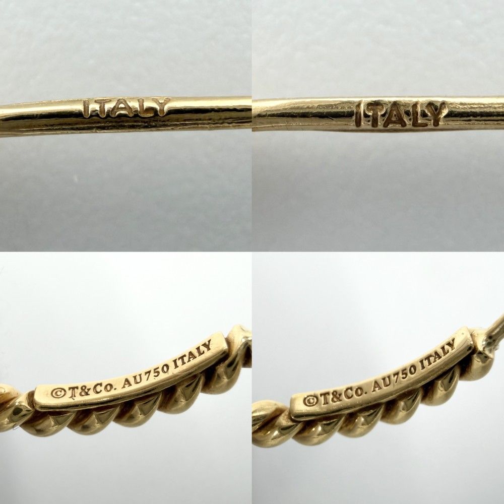 Tiffany & Co Earrings Twist Hoop 18k YG Gold — view 6