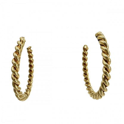 Tiffany & Co Earrings Twist Hoop 18k YG Gold