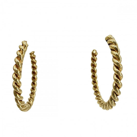 Tiffany & Co Earrings Twist Hoop 18k YG Gold