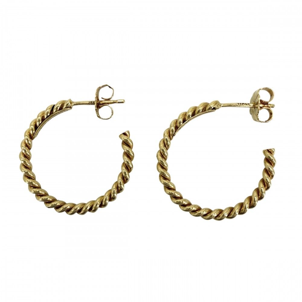 Tiffany & Co Earrings Twist Hoop 18k YG Gold — view 2
