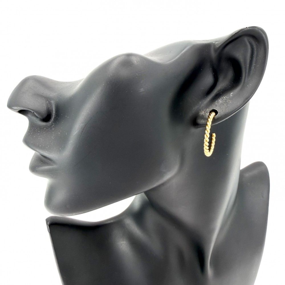 Tiffany & Co Earrings Twist Hoop 18k YG Gold — view 3