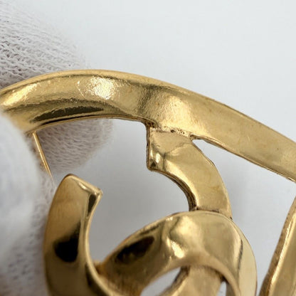 Chanel Brooch CC Logo Heart Motif Vintage Gold Plated — view 8